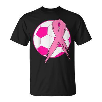 In October We Wear Pink Soccer Breast Cancer Awareness T-Shirt | Mazezy