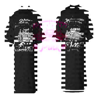 In October We Wear Pink Truckers T-Shirt | Mazezy