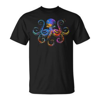 Octopus Graphic - Colorful Ocean Octopus Design Unisex T-Shirt - Seseable