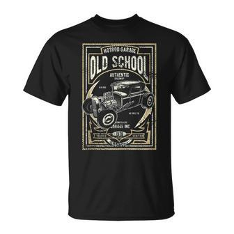 Old School Vintage Hot Rod Garage Men Classic Car Gift For Mens Unisex T-Shirt | Mazezy