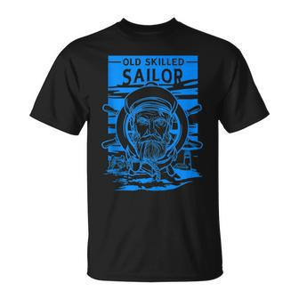 Old Skilled Sailor - Captain Illustration - Anchor Wheel Unisex T-Shirt | Mazezy