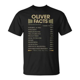 Oliver Name Gift Oliver Facts Unisex T-Shirt - Seseable