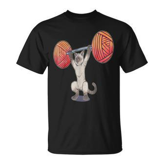 Olympic Snatch Siamese Cat Weightlifting Bodybuilding Muscle T-Shirt | Mazezy