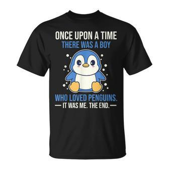 Once There Was A Boy Who Loved Penguins T-Shirt - Seseable