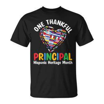 One Thankful Principal Hispanic Heritage Month Countries T-Shirt - Seseable