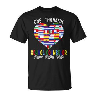 One Thankful School Counselor Hispanic Heritage Month Flags T-Shirt | Mazezy