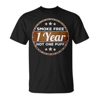 One Year Smoke Free Anniversary Quit Smoking T-Shirt | Mazezy