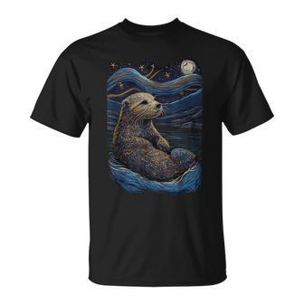 Otter Starry Night T-Shirt - Thegiftio UK