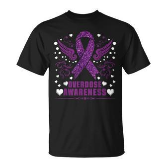 Overdose Awareness Purple Ribbon Drug Addiction T-Shirt - Monsterry CA