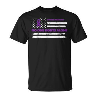 Overdose Awareness Purple Ribbon Us Flag T-Shirt - Monsterry UK