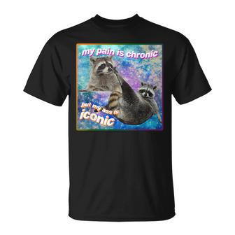 My Pain Is Chronic But My Ass Is Iconic Opossums Lover T-Shirt - Seseable