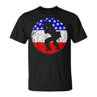 Paintball Retro Paintball Player American Flag T-Shirt | Mazezy