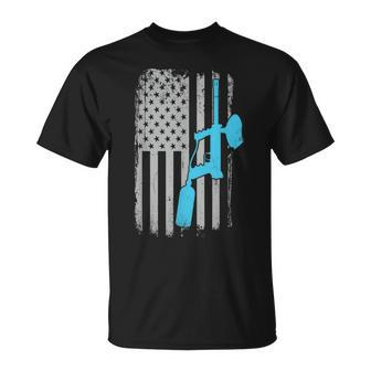 Paintballer Vintage American Flag Paintball Player T-Shirt | Mazezy