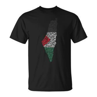 Palestine Free Palestine In Arabic Free Gaza Palestine Flag T-Shirt - Monsterry