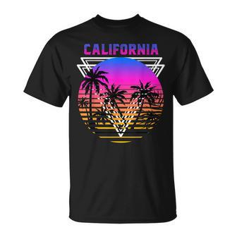 Palm Trees Retro Cali Long Beach Vintage Tropical California T-Shirt | Mazezy