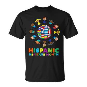 Hispanic Heritage Month Around Globe Hispanic Flags Boys T-Shirt - Seseable