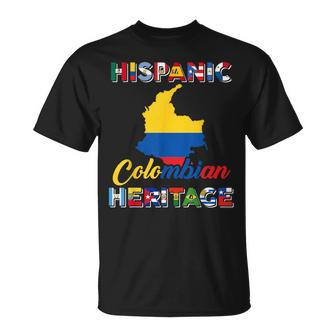 Hispanic Heritage Month Colombian Colombia Flag Pride T-Shirt - Seseable