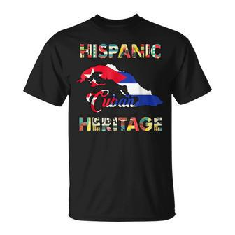 Hispanic Heritage Month Cuban Cuba Flag T-Shirt - Seseable