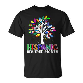 Hispanic Heritage Month Latino Tree Flags All Countries T-Shirt - Seseable