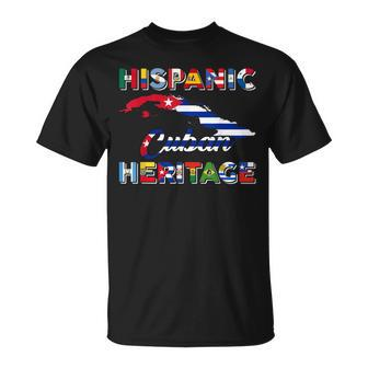 Hispanic Heritage Month National Cuban Cuba Flag Pride T-Shirt | Mazezy DE