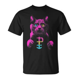 Pansexual Cat Subtle Pan Pride Flag Unisex T-Shirt | Mazezy