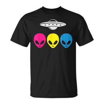 Pansexual Pride Subtle Pan Lgbtq Funny Aliens Outer Space Unisex T-Shirt | Mazezy