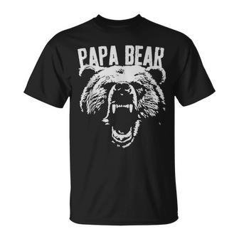 Papa Bear Best Dad Fathers Day Father Pop Men Vintage Unisex T-Shirt - Seseable