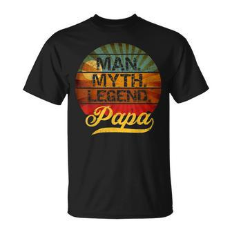 Papa Man Myth Legend Gift For Father Dad Daddy Gift For Mens Unisex T-Shirt | Mazezy UK