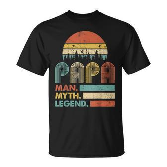 Papa Man Myth Legend Vintage For Mens Dad Father Unisex T-Shirt | Mazezy DE