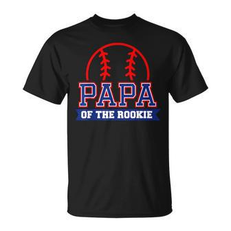 Papa Of Rookie 1St Birthday Baseball Theme Matching Party Unisex T-Shirt | Mazezy