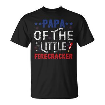 Papa Of The Little Firecracker 4Th Of July Birthday T Unisex T-Shirt - Monsterry AU