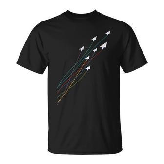 Paper Airplane Flying Colorful Paper Plane Master Origami T-Shirt | Mazezy