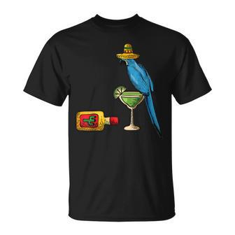 Parrots Drinking Tequilla Mexican Fun Cinco De Mayo Graphic Unisex T-Shirt | Mazezy