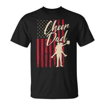 Patriotic American Flag Cheer Dad Fathers Day Coach Pride T-Shirt | Mazezy