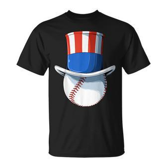 Patriotic Baseball Uncle Sam Baseball American Flag 4Th July Unisex T-Shirt | Mazezy