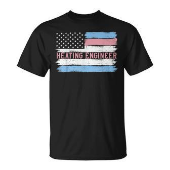 Patriotic Heating Engineer Usa Flag Unisex T-Shirt | Mazezy