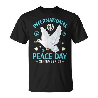 Peace Bird Celebrate International Day Of Peace September 21 T-Shirt - Seseable