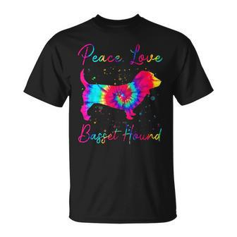 Peace Love Basset Hound Funny Dog Lover Gift Unisex T-Shirt | Mazezy