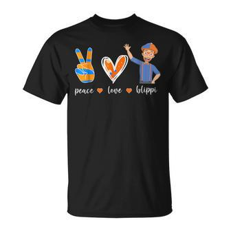 Peace Love Blippis Funny Lover For Men Woman Kids Unisex T-Shirt | Mazezy