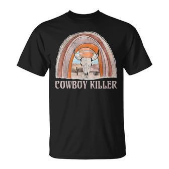 Peace Love Cowboys Killer Western Deserts Howdys Bull Skulls Skulls Funny Gifts Unisex T-Shirt | Mazezy