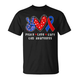 Peace Love Cure Chd Congenital Heart Defect Awareness Ribbon T-Shirt - Monsterry DE