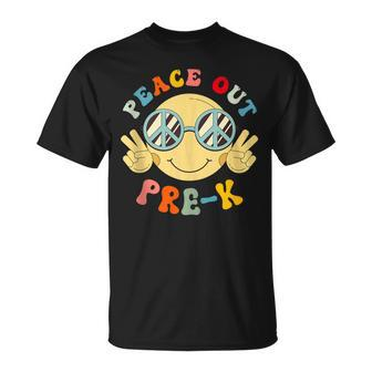 Peace Out Prek Happy Last Day Of School Hello Summer Unisex T-Shirt | Mazezy