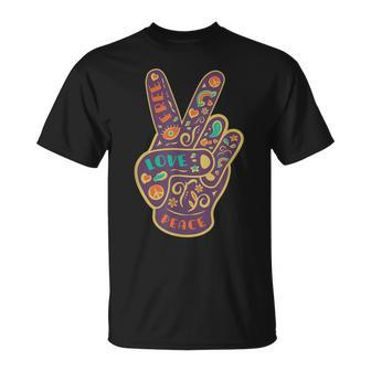 Peace Sign Two Fingers Distressed Unisex T-Shirt | Mazezy