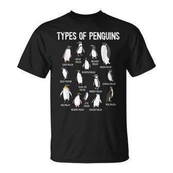 Penguin Lover Penguins Of The World Types Of Penguins T-Shirt - Seseable
