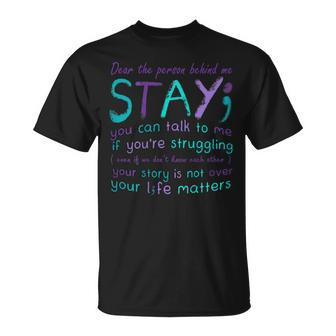 Person Behind Suicide Prevention Depression Awareness Back T-Shirt - Seseable