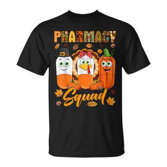 Pharmacy Squad Turkey Pumpkin Pilgrim Pills Thanksgiving Day T-Shirt - Seseable