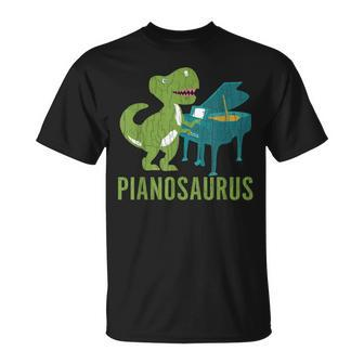 Pianosaurus Funny Piano Music Player Musician Graphic Unisex T-Shirt | Mazezy