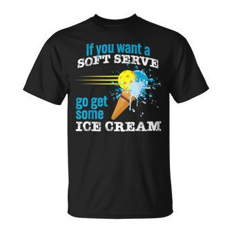 Pickleball Soft Serve Ice Cream Slam Funny Pickleball Unisex T-Shirt | Mazezy UK
