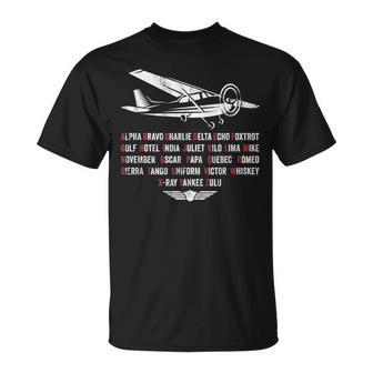 Pilot Phonetic Alphabet C172 Airplane T-Shirt | Mazezy