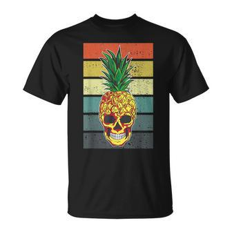 Pineapple Skull Aloha Beaches Hawaiian Hawaii Skeleton Aloha Funny Gifts Unisex T-Shirt | Mazezy